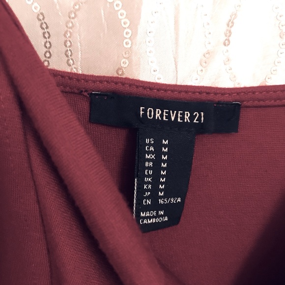 Forever 21 Burgundy Spaghetti Strap Dress Simple Lil Dress Great to Layer Medium - Picture 9 of 9